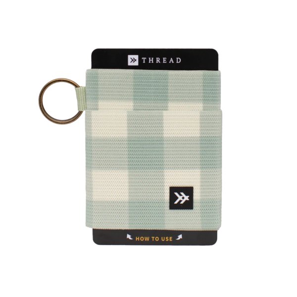 Thread Elastic Wallet Iris Green Plaid